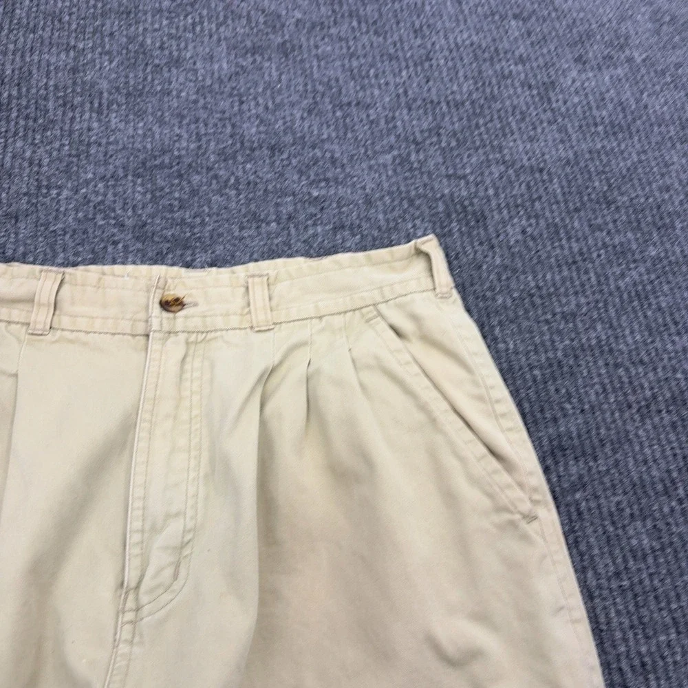 Vintage Bugle Boy Pants Mens 30x30 Khaki Cotton Pleated Chino Casual 90s Style